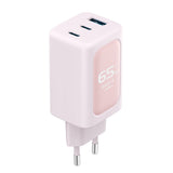 Incarcator retea Havit (UC260 EU), 2x USB-C, USB, 65W, roz