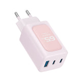 Incarcator retea Havit (UC260 EU), 2x USB-C, USB, 65W, roz