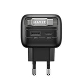 Incarcator retea Havit (UC251 EU), Type-C Retractabil Cable, Type-C, USB, GaN, 35W, negru