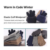 Techsuit Gloves (ST0012), from Alpaca Wool, Size 22cm, Navy Albastru