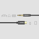 Adaptor Baseus, Audio Cable M01 Cam01 01 USB-C to Jack 3 5mm Digital Audio Transmission Gold Plated Plug 1 2m Koff