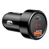 Incarcator auto Baseus Magic Series (CCMLC20C-01/C00035400117-Z1), Display, USB, Type-C, Incarcare rapida 4.0, QC 3.0, 45W, negru