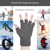 Techsuit Gloves (ST0014), from Alpaca Wool, Half Finger, Size 17cm, Navy Albastru