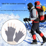 Techsuit Gloves (ST0014), from Alpaca Wool, Half Finger, Size 17cm, Navy Albastru