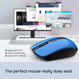 Mouse wireless Havit (MS989GT), 2.4GHz, 800-1200-1600 DPI, AA Battery, albastru