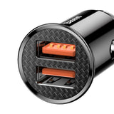 Incarcator auto Baseus Circular (Ccall-YD01), Dual USB 5A Super Incarcare rapida, QC 3.0, negru
