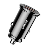 Incarcator auto Baseus Circular (Ccall-YD01), Dual USB 5A Super Incarcare rapida, QC 3.0, negru