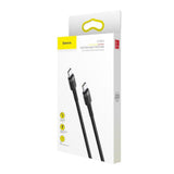 Cablu Baseus de date Cafule (Catklf-GG1), Type-C to Type-C 480Mbps, PD2.0, 60W, 3A, 1m, negru