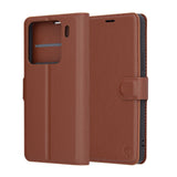 Husa pentru Xiaomi 15 Pro, Techsuit Leather Folio, maro