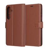 Husa pentru Samsung Galaxy S25 Plus, Techsuit Leather Folio, maro