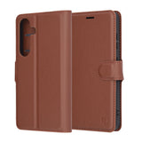 Husa pentru Samsung Galaxy S25, Techsuit Leather Folio, maro