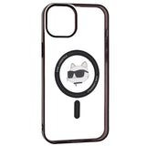 Husa pentru iPhone 15 Plus, Karl Lagerfeld IML MagSafe (KLHMP15MHCHNOTK), transparenta