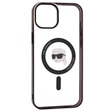 Husa pentru iPhone 15 Plus, Karl Lagerfeld IML MagSafe (KLHMP15MHKHNOTK), transparenta