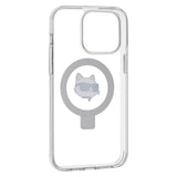 Husa pentru iPhone 15 Pro Max, Karl Lagerfeld Hardcase Ring Stand MagSafe (KLHMP15XHMRSCHH), alb