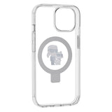 Husa pentru iPhone 15, Karl Lagerfeld Hardcase Ring Stand MagSafe (KLHMP15SHMRSKCH), White Karl&Choupette