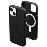Husa pentru iPhone 15 Plus, UAG Civilian MagSafe, negru