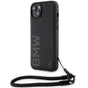 Husa pentru iPhone 15 Plus, BMW Signature Leather Wordmark Cord (BMHCP15M23RMRLK), negru mat