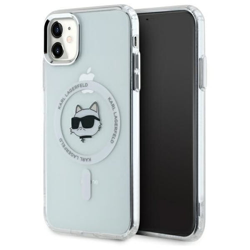 Husa pentru iPhone 11, Karl Lagerfeld IML MagSafe (KLHMN61HLSCHH), alb
