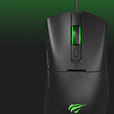 Mouse wireless Havit Wired Gaming Mouse (MS966), cu Lumini RGB, 800/1600/3200/6400/8000/12000 DPI, 1.6m, 5V, alb