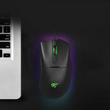 Mouse wireless Havit Wired Gaming Mouse (MS966), cu Lumini RGB, 800/1600/3200/6400/8000/12000 DPI, 1.6m, 5V, alb