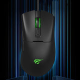 Mouse wireless Havit Wired Gaming Mouse (MS966), cu Lumini RGB, 800/1600/3200/6400/8000/12000 DPI, 1.6m, 5V, alb