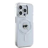 Husa pentru iPhone 16 Pro, Karl Lagerfeld IML MagSafe (KLHMP16LHLSKIH), alb
