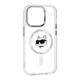 Husa pentru iPhone 14 Pro, Karl Lagerfeld IML MagSafe (KLHMP14LHLSCHH), alb