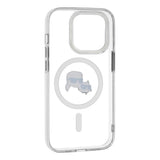 Husa pentru iPhone 14 Pro, Karl Lagerfeld IML MagSafe (KLHMP14LHLSKCH), alb