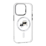 Husa pentru iPhone 14 Pro, Karl Lagerfeld IML MagSafe (KLHMP14LHLSKCH), alb