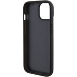 Husa pentru iPhone 15 Plus, BMW Natural Leather Hot Stamp (BMHCP15MSLLBK), negru