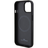 Husa pentru iPhone 15 Plus, BMW Natural MagSafe Leather Hot Stamp (BMHMP15MSLLBK), negru