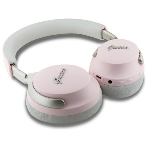 Casti wireless Guess Metal Script Logo (GUBHC22PSBCSMP), Bluetooth, ANC, On-ear, roz