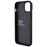 Husa pentru iPhone 15 Plus, BMW Leather Stamp Tricolor (BMHCP15M22PTDK), negru