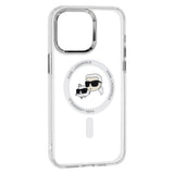 Husa pentru iPhone 15 Pro Max, Karl Lagerfeld IML MagSafe (KLHMP15XHLSKCH), alb