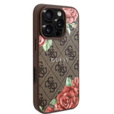 Husa pentru iPhone 16 Pro Max, Guess Hardcase 4G Flower Print MagSafe (GUHMP16XP4ROPEMCW), maro