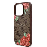Husa pentru iPhone 16 Pro Max, Guess Hardcase 4G Flower Print MagSafe (GUHMP16XP4ROPEMCW), maro
