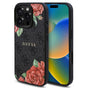 Husa pentru iPhone 16 Pro Max, Guess Hardcase 4G Flower Print MagSafe (GUHMP16XP4ROPEMCK), negru