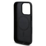 Husa pentru iPhone 16 Pro Max, Guess Hardcase 4G Flower Print MagSafe (GUHMP16XP4ROPEMCK), negru