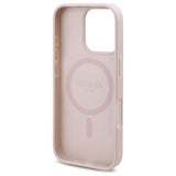Husa pentru iPhone 16 Pro, Guess Hardcase 4G Flower Print MagSafe (GUHMP16LP4ROPEMCP), roz