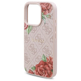 Husa pentru iPhone 16 Pro, Guess Hardcase 4G Flower Print MagSafe (GUHMP16LP4ROPEMCP), roz