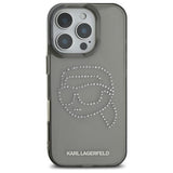 Husa pentru iPhone 16 Pro Max, Karl Lagerfeld IML Rhinestones (KLHCP16XHKHDCELK), negru