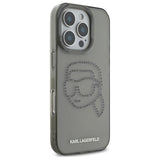 Husa pentru iPhone 16 Pro Max, Karl Lagerfeld IML Rhinestones (KLHCP16XHKHDCELK), negru