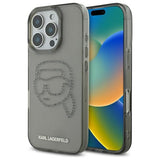 Husa pentru iPhone 16 Pro Max, Karl Lagerfeld IML Rhinestones (KLHCP16XHKHDCELK), negru