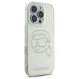 Husa pentru iPhone 16 Pro Max, Karl Lagerfeld IML Rhinestones (KLHCP16XHKHDCELT), transparenta