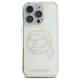 Husa pentru iPhone 16 Pro Max, Karl Lagerfeld IML Rhinestones (KLHCP16XHKHDCELT), transparenta