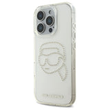 Husa pentru iPhone 16 Pro Max, Karl Lagerfeld IML Rhinestones (KLHCP16XHKHDCELT), transparenta