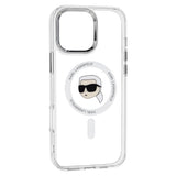 Husa pentru iPhone 16 Pro, Karl Lagerfeld IML MagSafe (KLHMP16LHLSKIH), alb