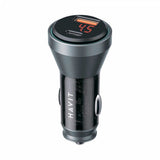 Incarcator auto Havit (CC2017), Type-C, USB, 45W, 3A, Visible Internal Structural Design, negru;albastru