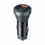 Incarcator auto Havit (CC2017), Type-C, USB, 45W, 3A, Visible Internal Structural Design, negru;albastru