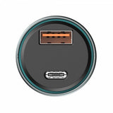 Incarcator auto Havit (CC2017), Type-C, USB, 45W, 3A, Visible Internal Structural Design, negru;albastru